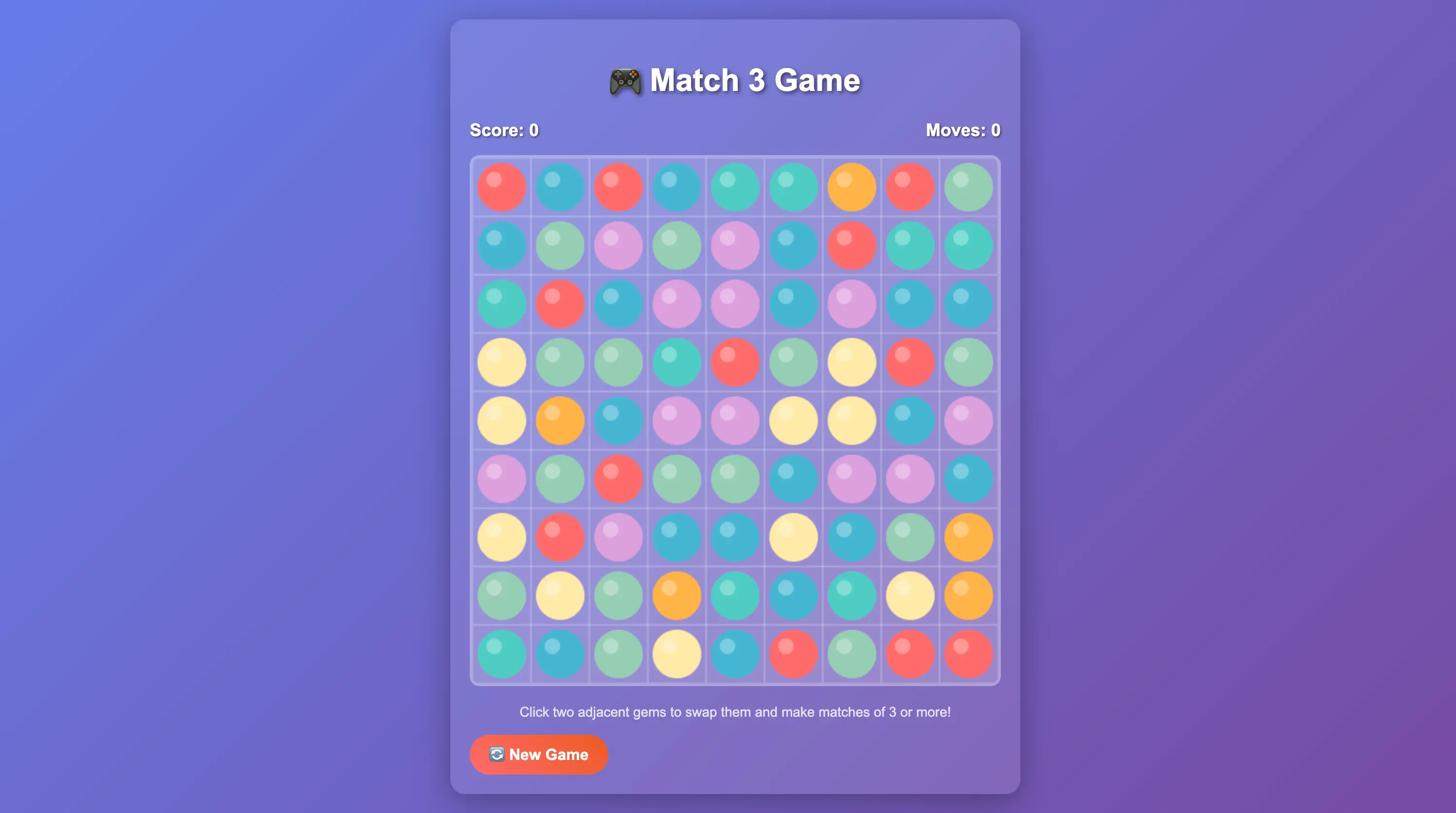 Match 3 browser game