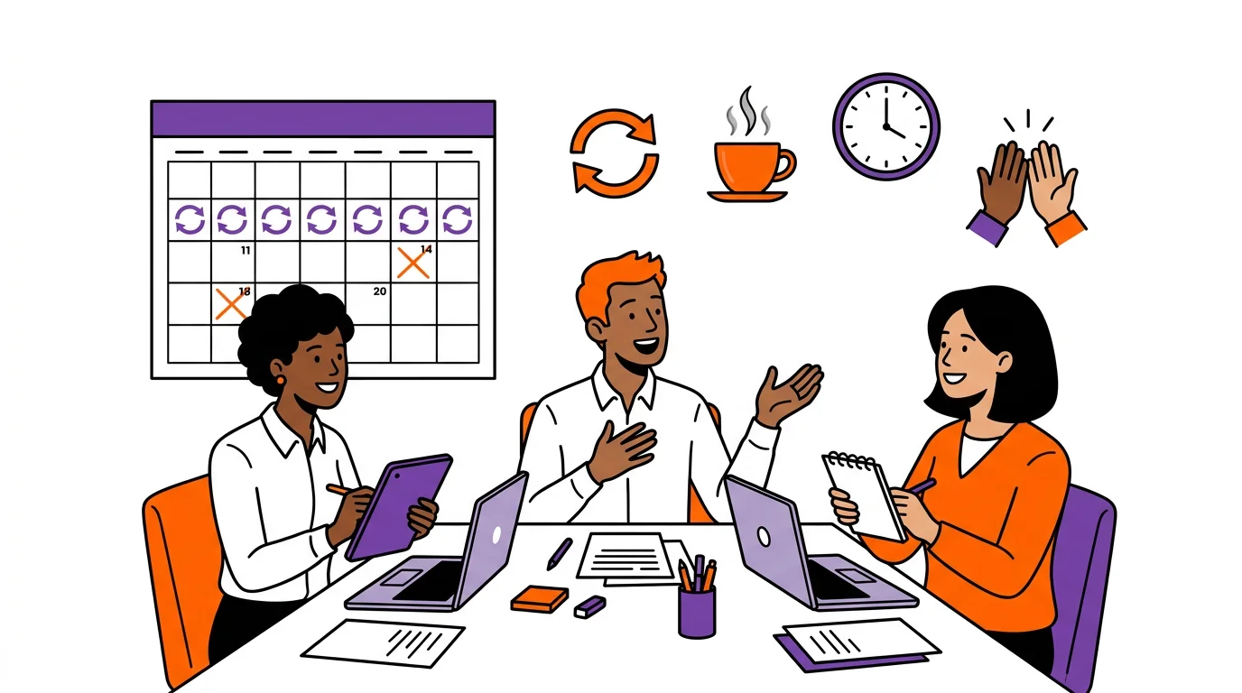 Illustration of a team working together