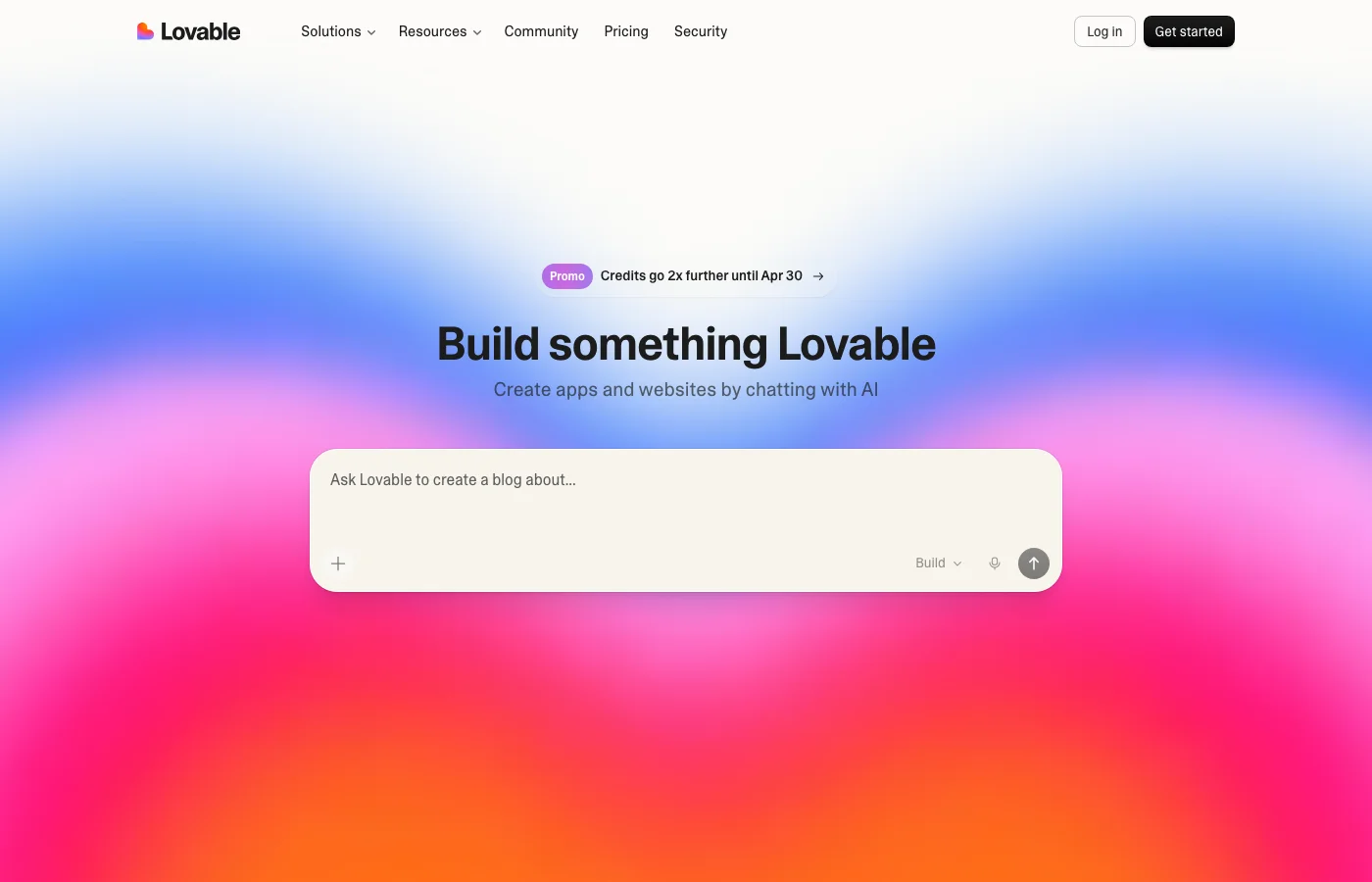 lovable.dev landing page